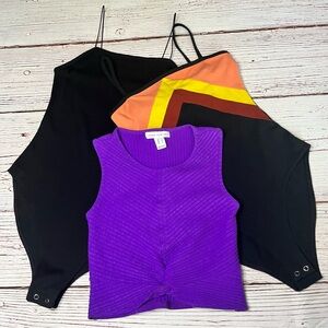 Bundle Of 3 Tops, Crop Top & Bodysuits
